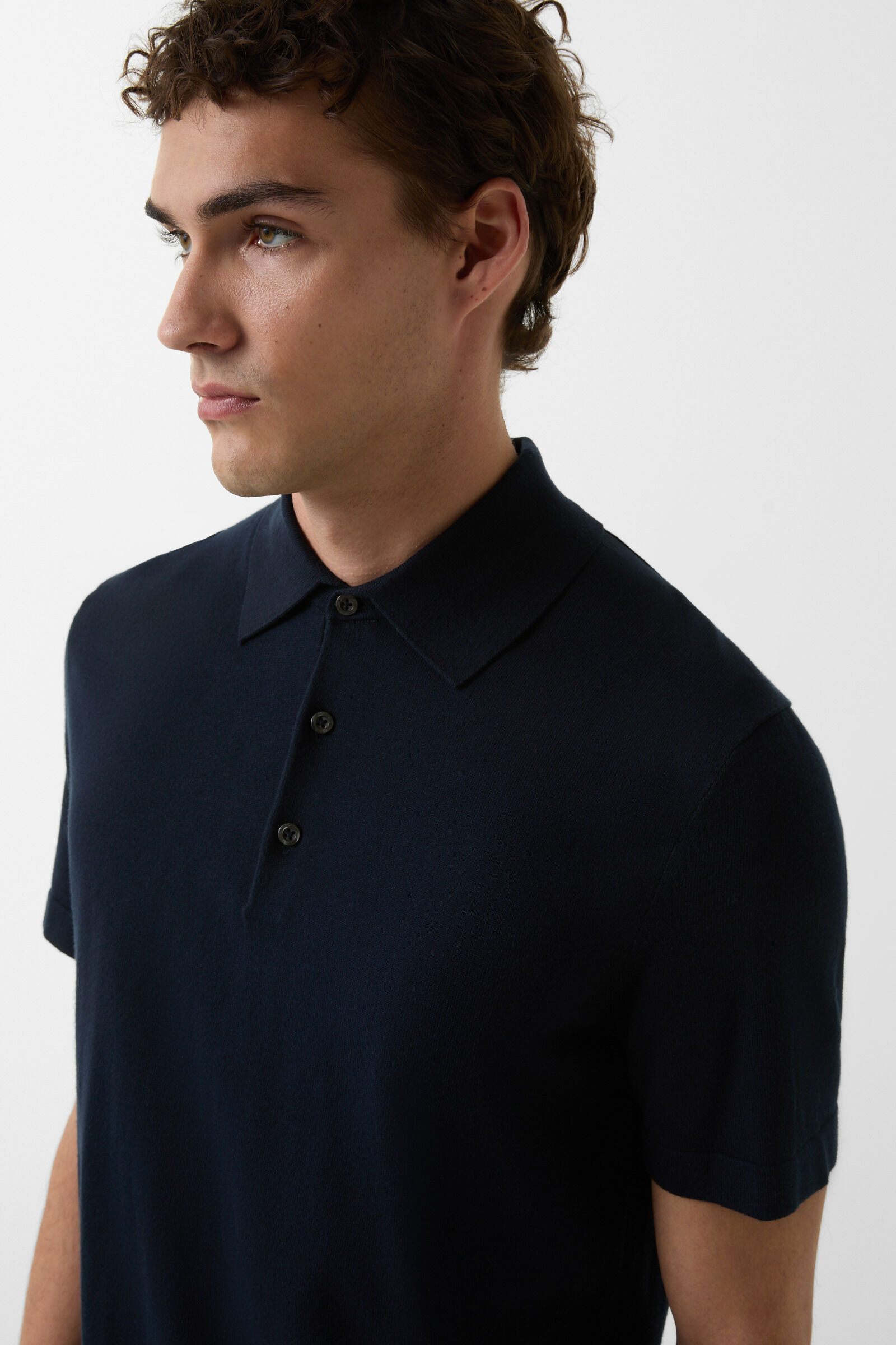 Laine knitted polo shirt in Navy blue - 4