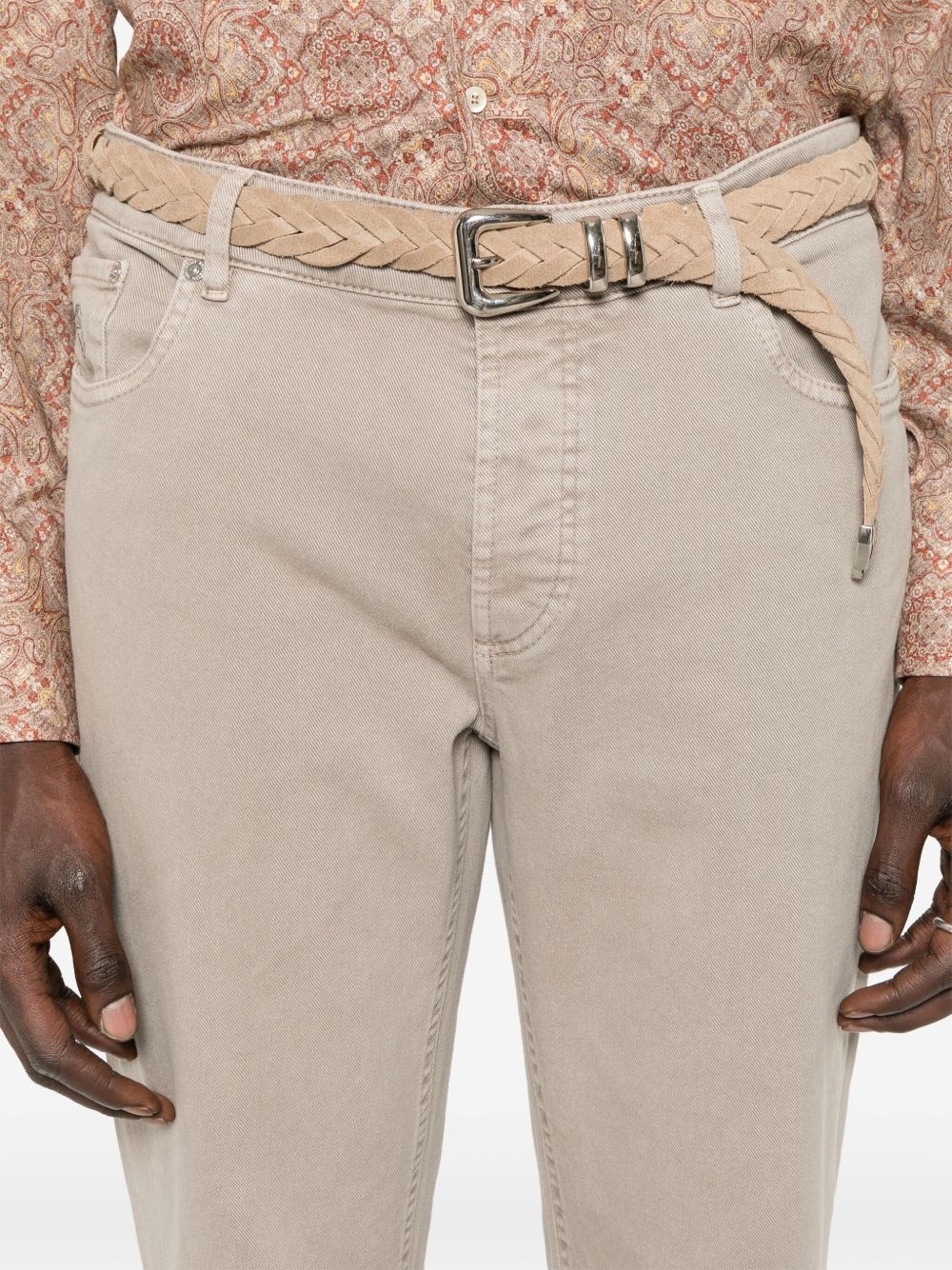 logo-embroidered jeans - 5