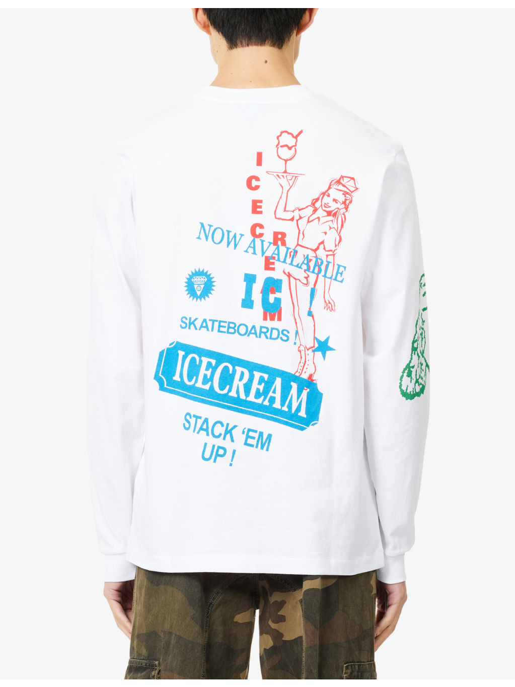 Multi Graphic Long-Sleeves Cotton-Jersey T-Shirt - 4