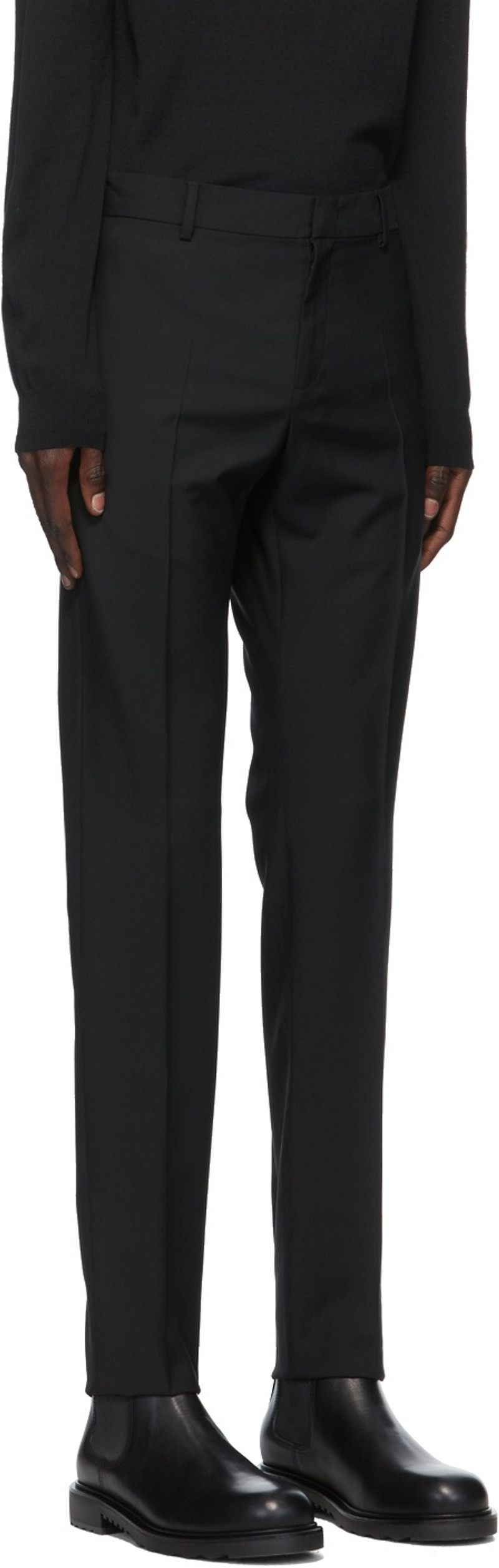 Valentino Black Wool & Mohair Zip Trousers outlook