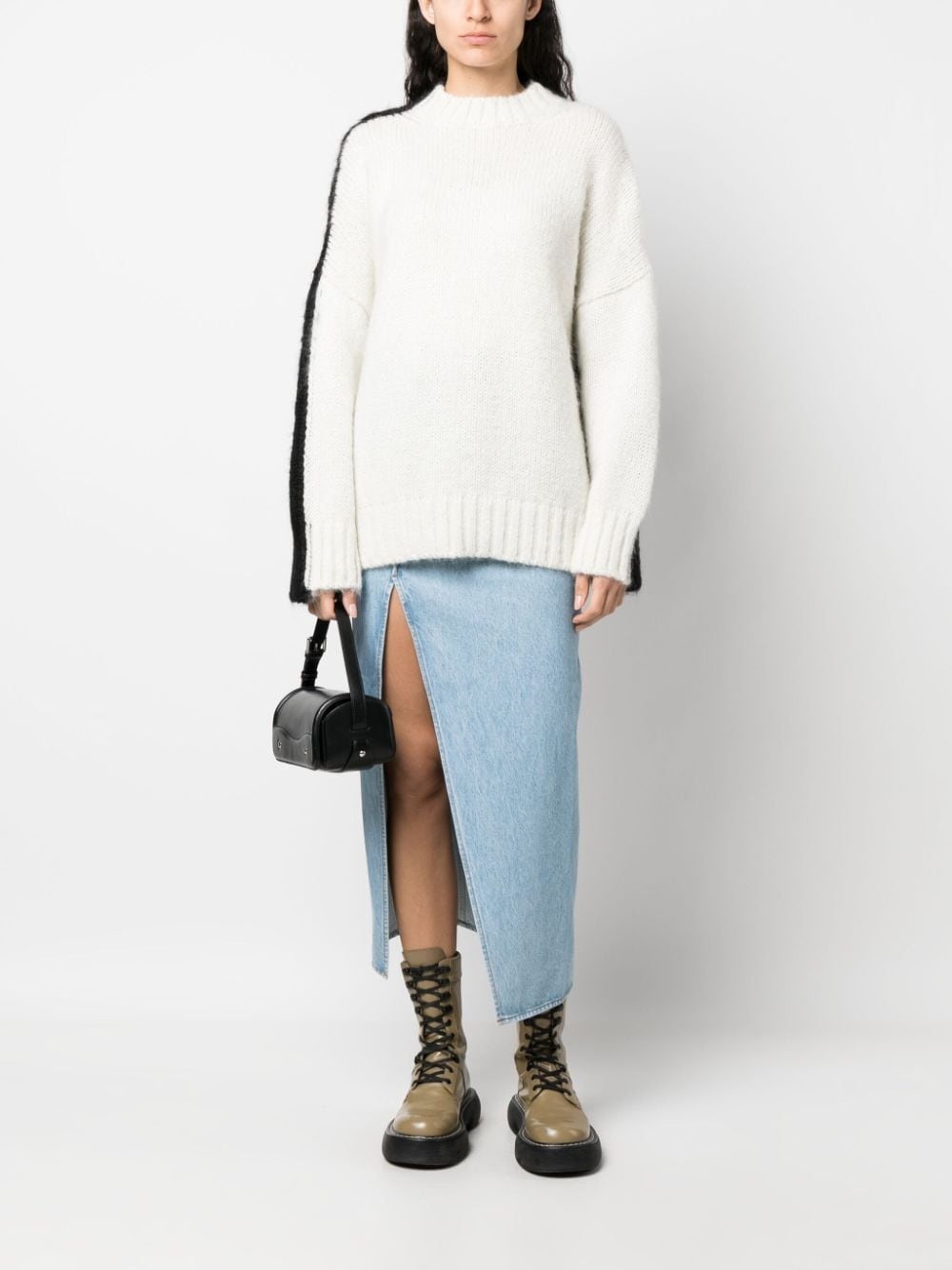 colour-block crew-neck jumper - 2