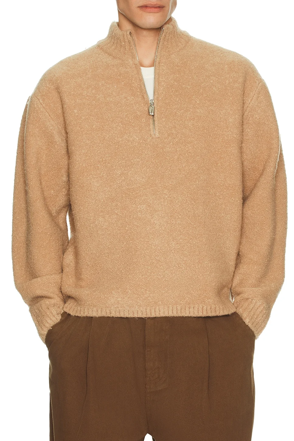 Boucle Half Zip Pullover - 1