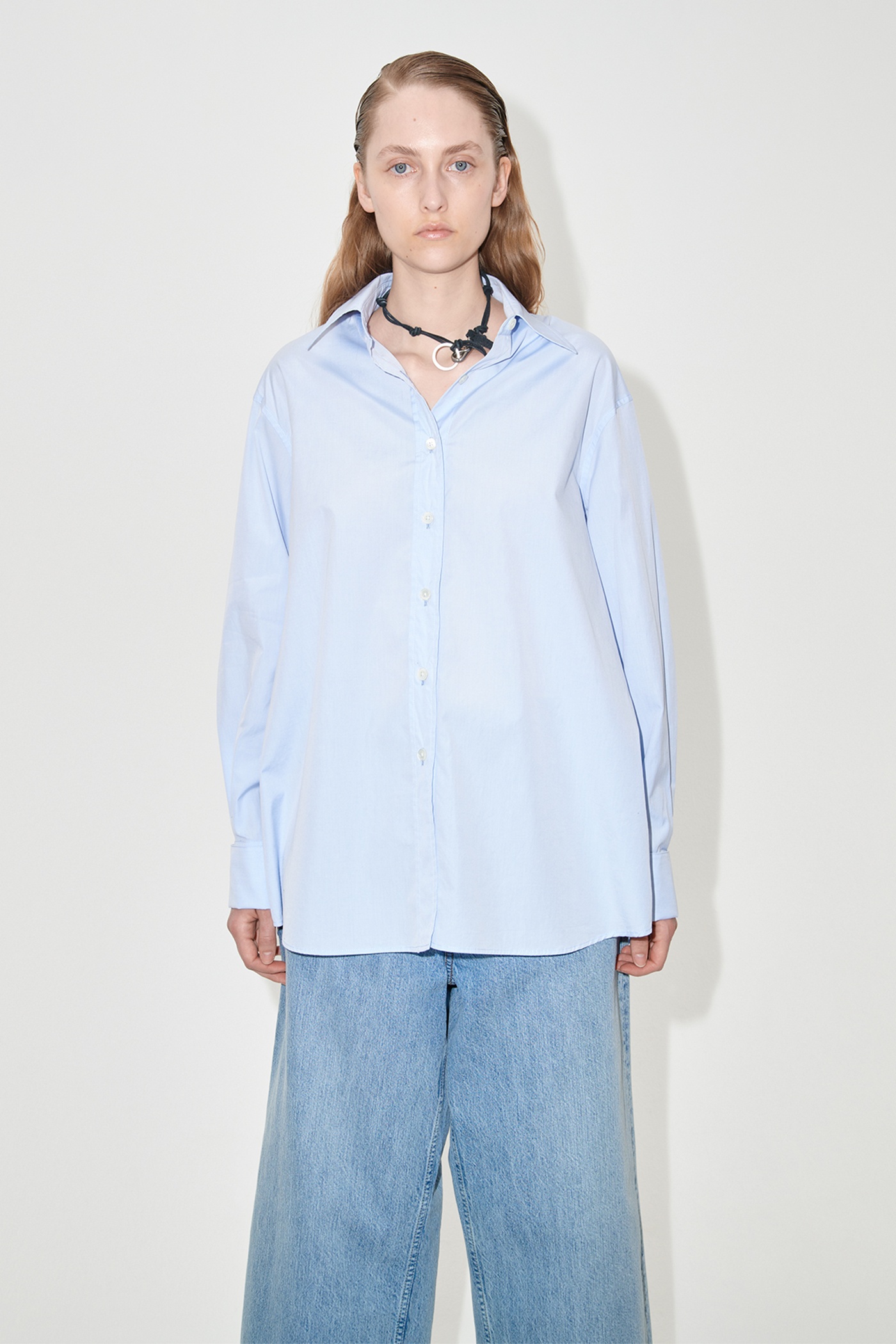 Lend Tuxedo Shirt Business Blue Poplin - 1