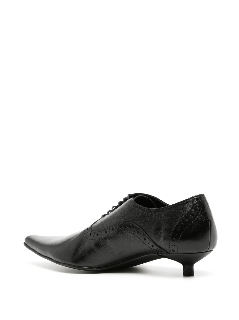 kitten heel pointed-toe brogues - 3