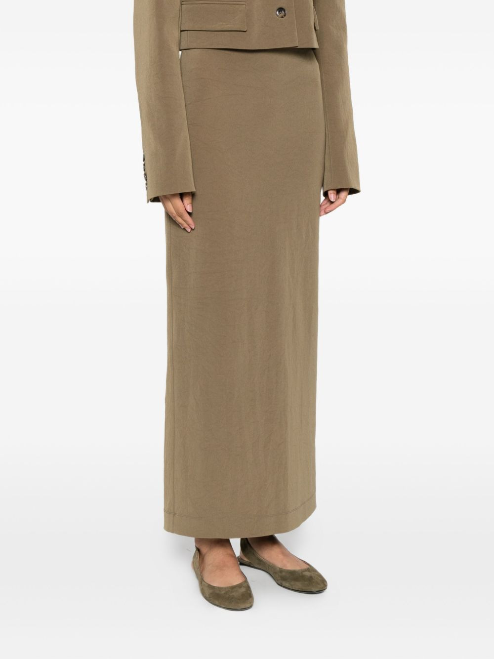 dart-stitching maxi skirt - 3