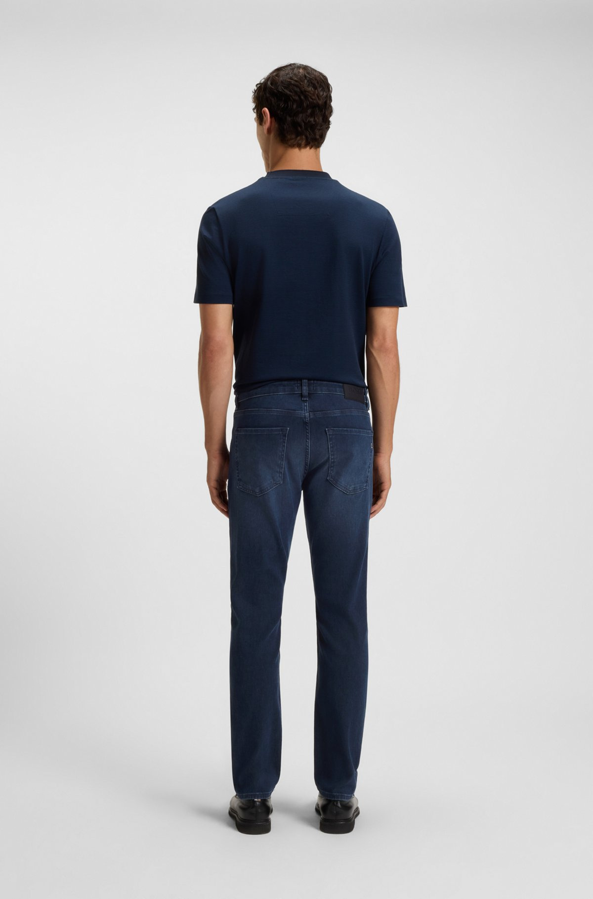 DELAWARE SLIM-FIT JEANS IN BLUE KNITTED DENIM - 4