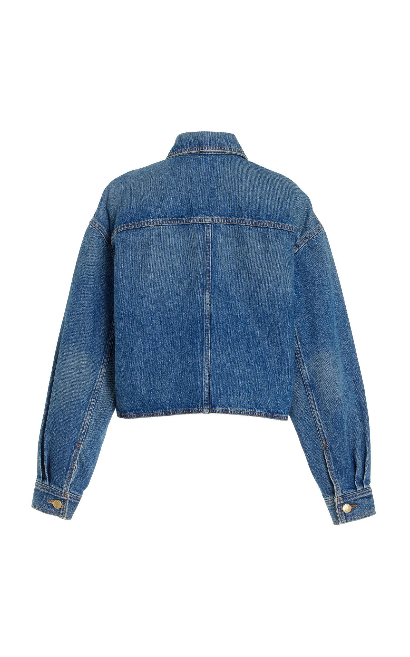 Bobbi Cropped Cotton Denim Jacket medium wash - 3