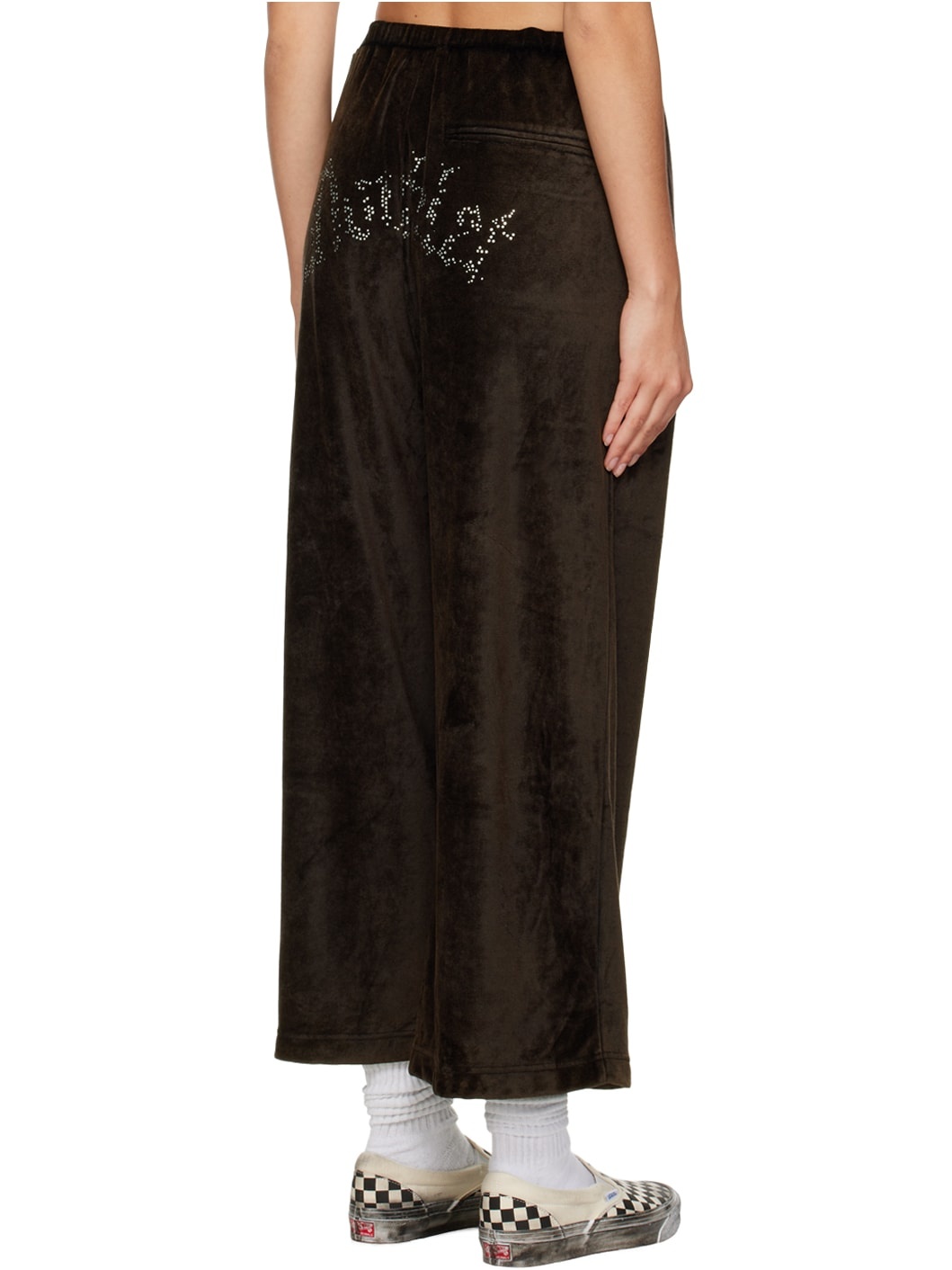 Brown Crystal-Cut Lounge Pants - 3
