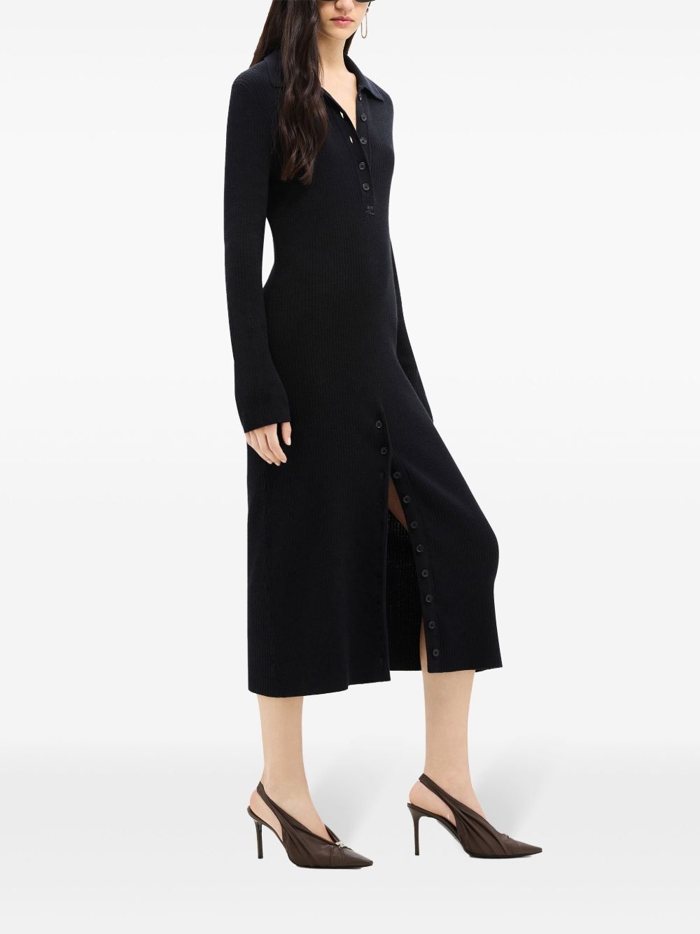 multi-button midi dress - 3