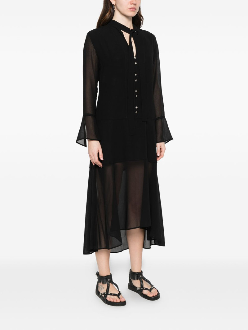 Georgette button front tie dress 3