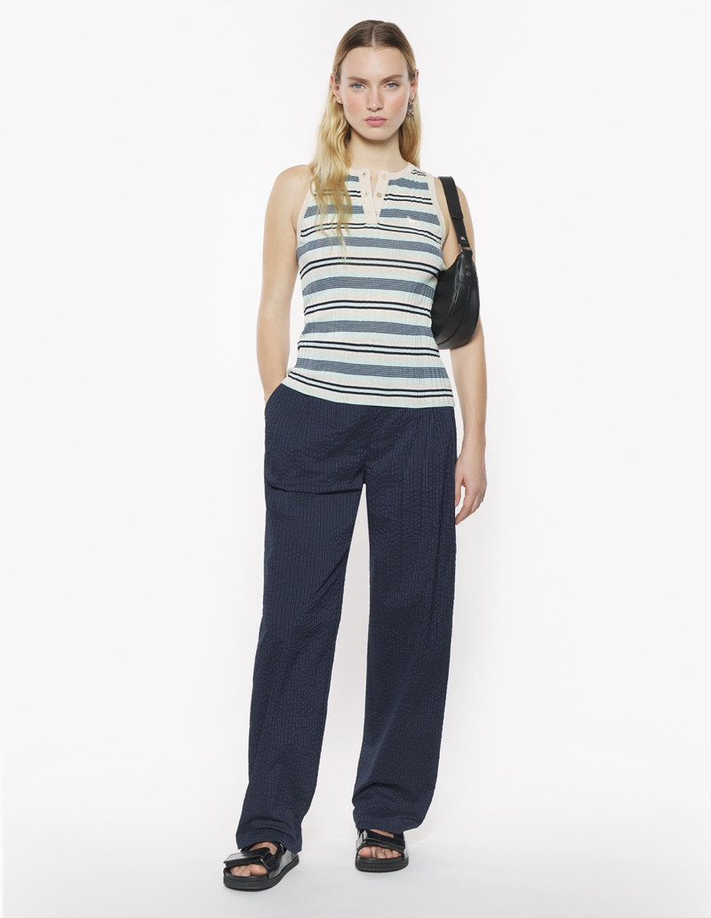 FINE RIB STRIPED TANK TOP 2