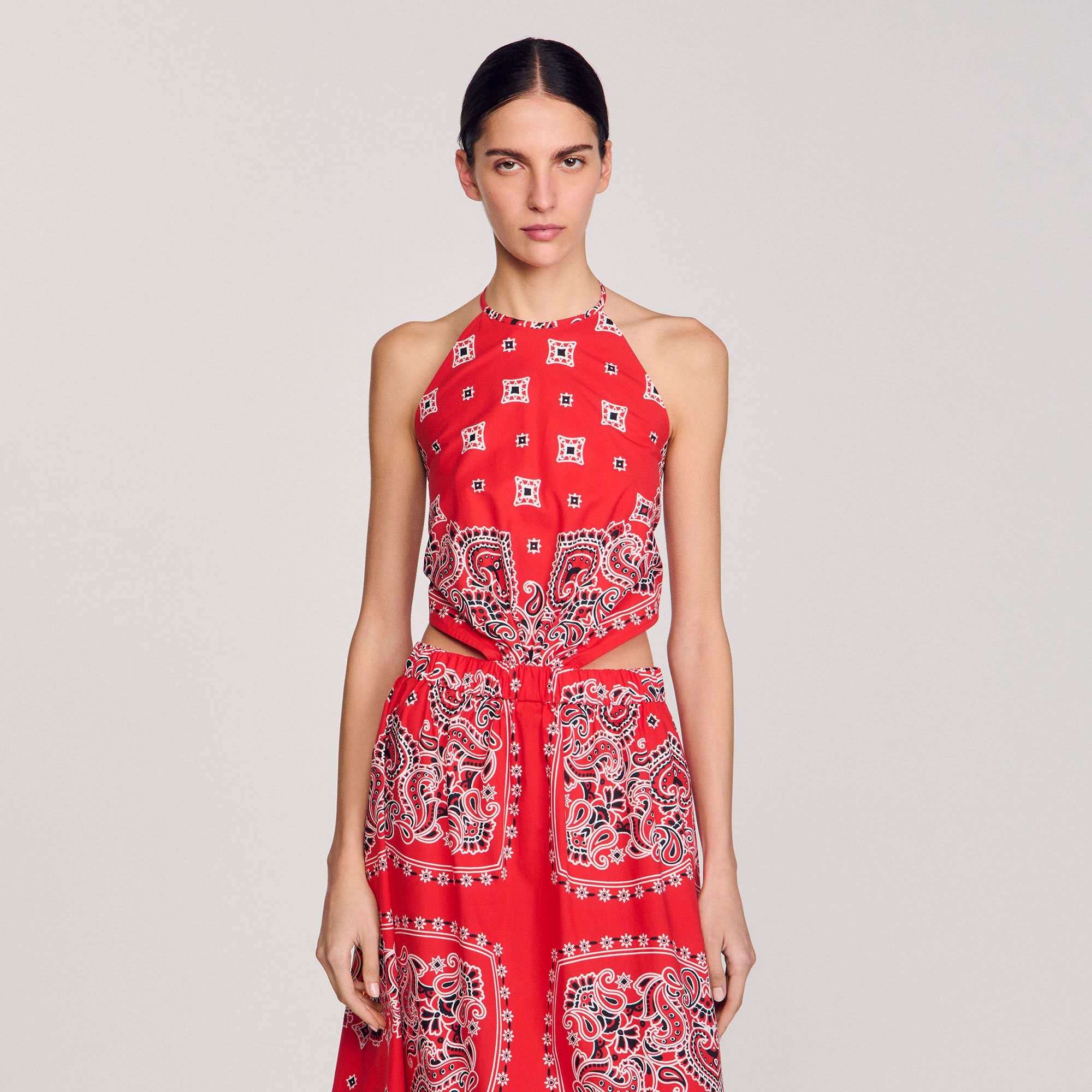 BANDANA-PRINT MAXI DRESS - 4