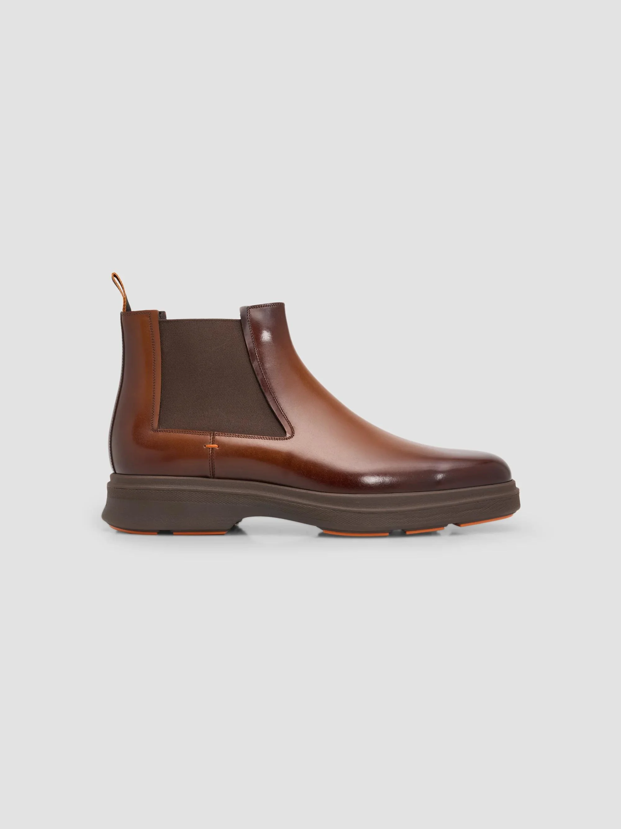 Men's Easy Nova Leather Chelsea Boots - Dark Brown - 1