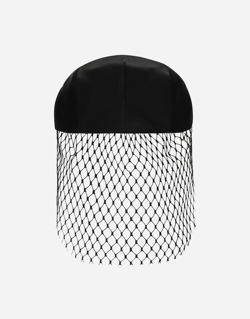 Dolce & Gabbana Silk satin flat cap with veil outlook