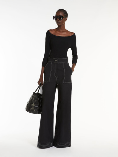 Max Mara OBOLI Cotton and linen wide trousers outlook