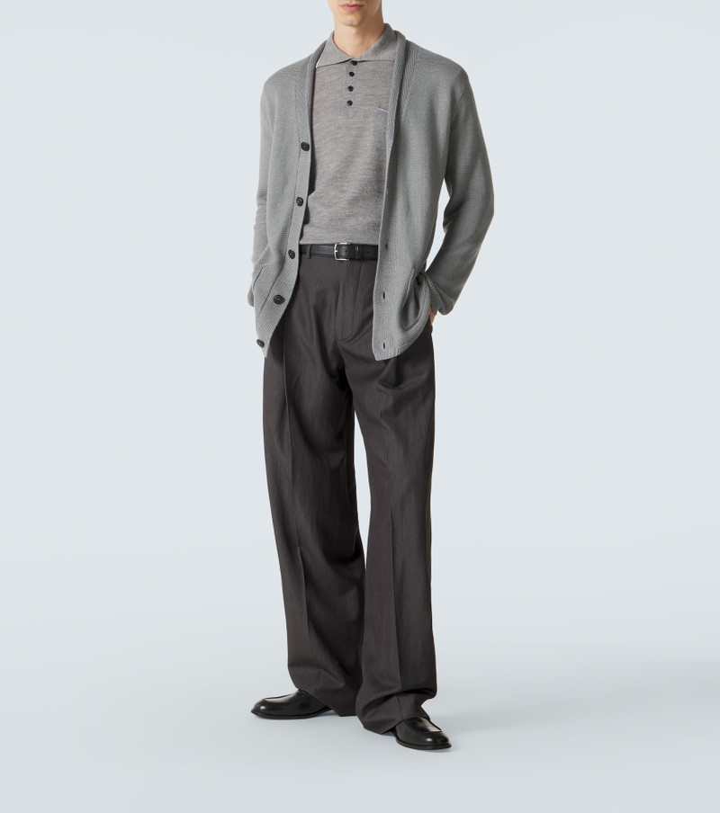 GIORGIO ARMANI Cashmere and silk polo shirt outlook