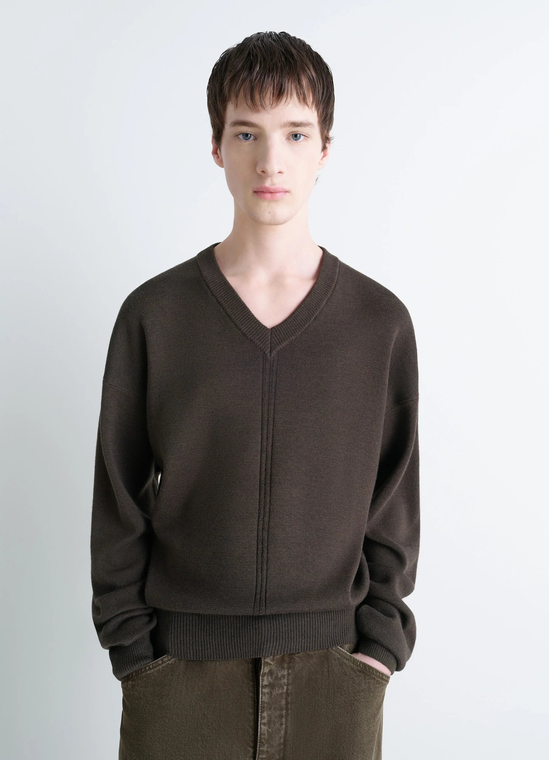 V NECK SWEATER - 2