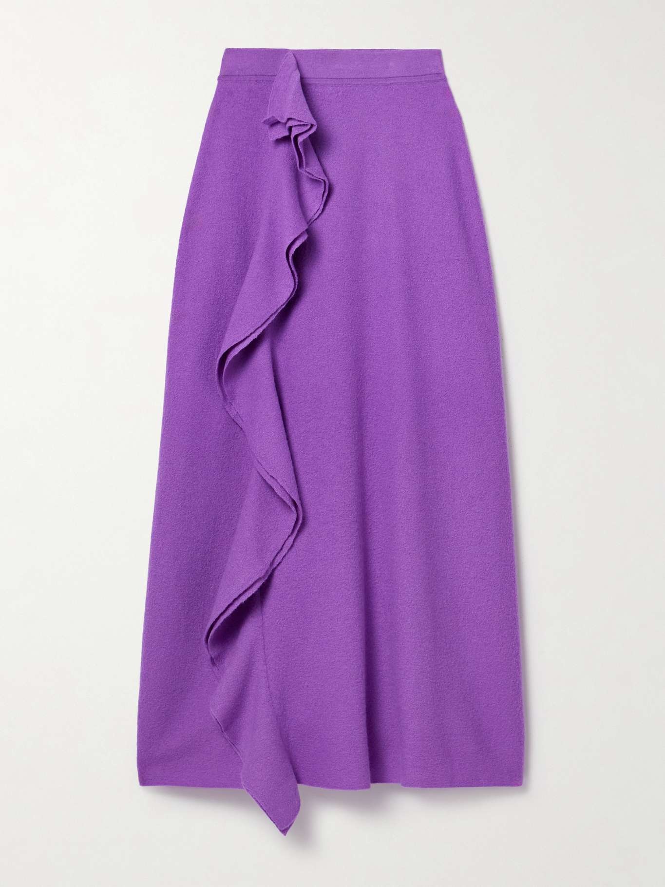 Mireya ruffled brushed-wool midi skirt - 1