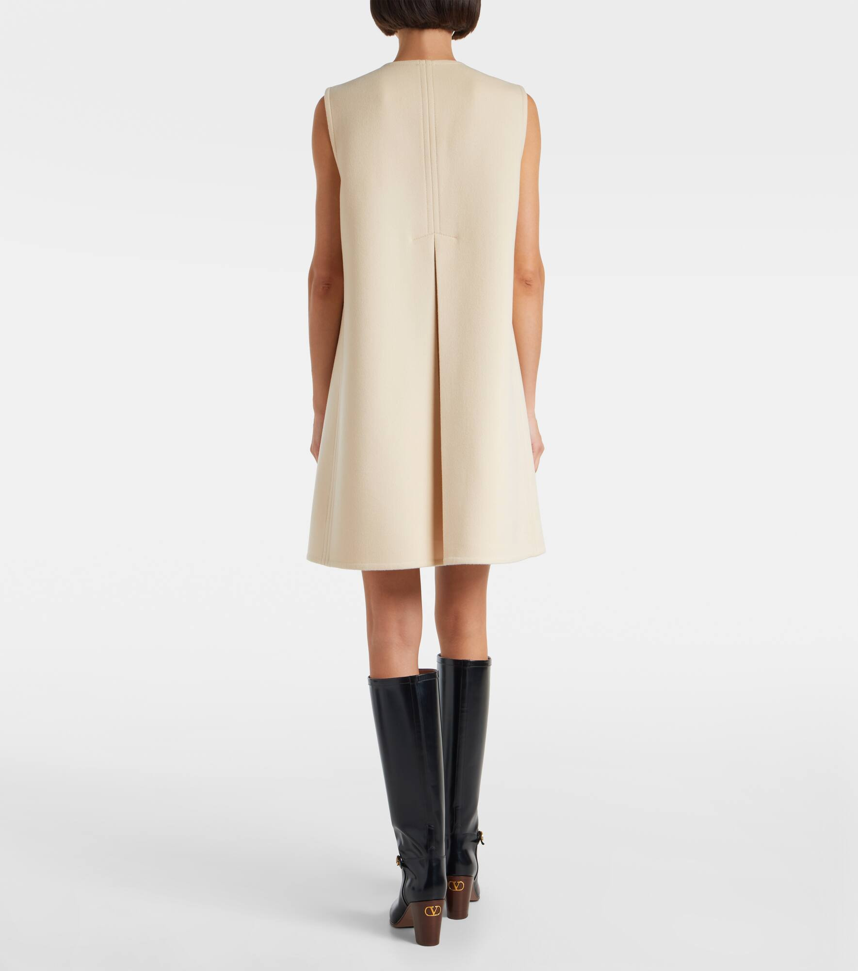 VGold wool and cashmere minidress - 3