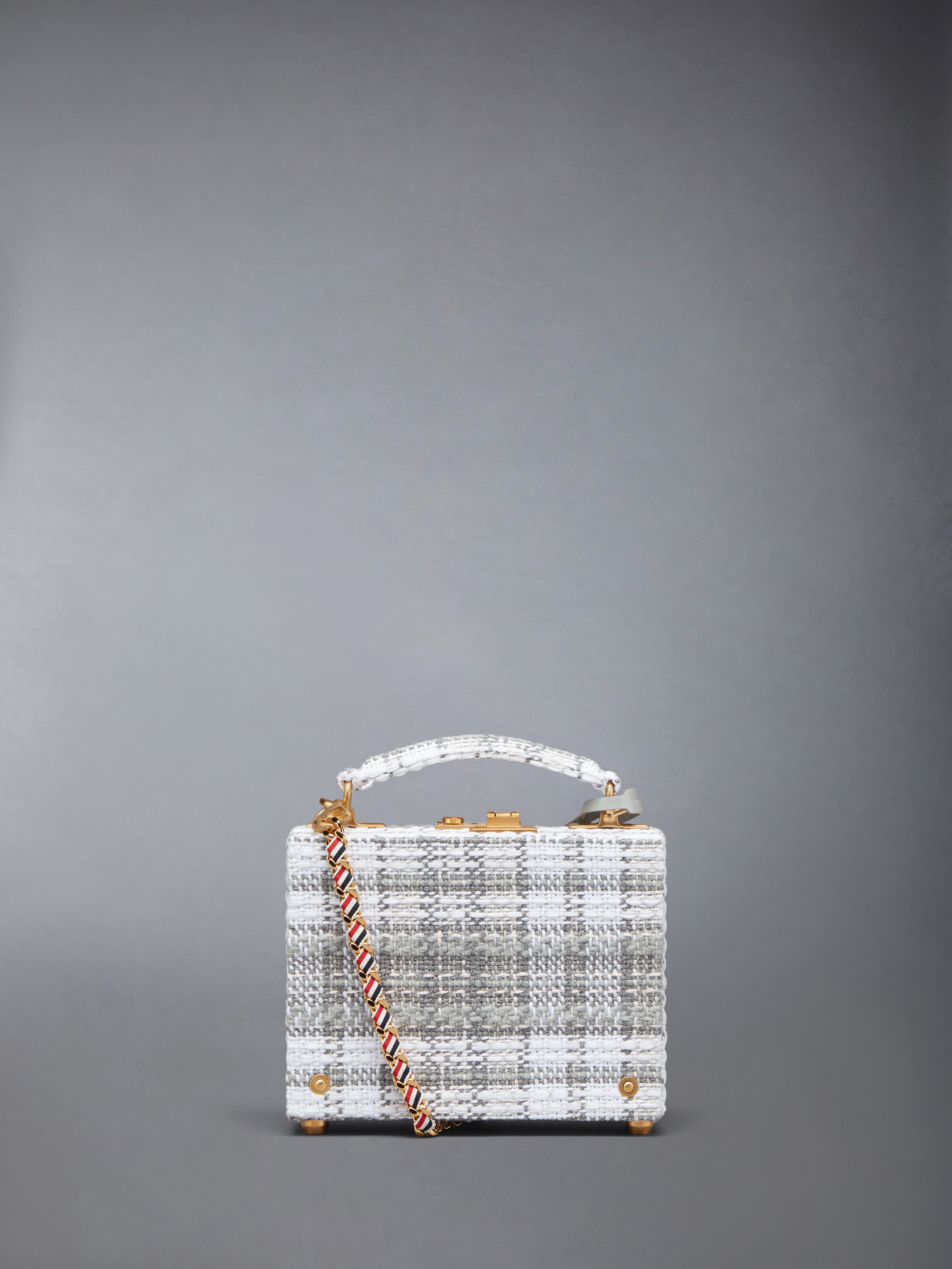 Tartan Tweed Woven Chain Micro Attache Case - 3