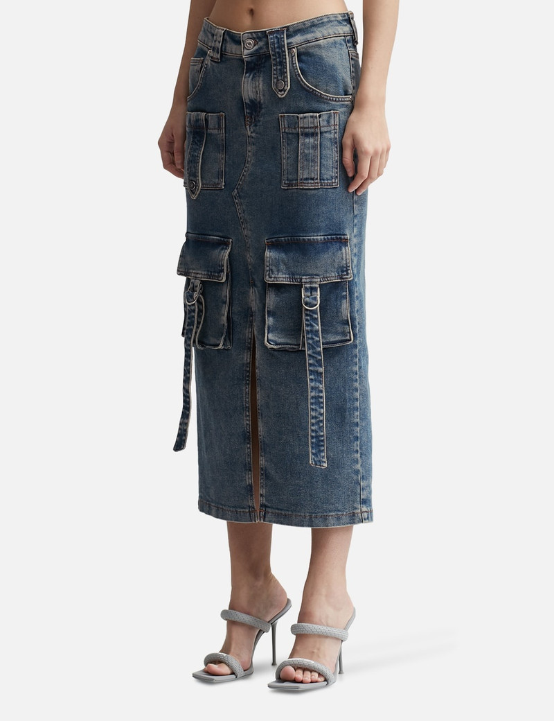 CARGO DENIM MIDI SKIRT 2