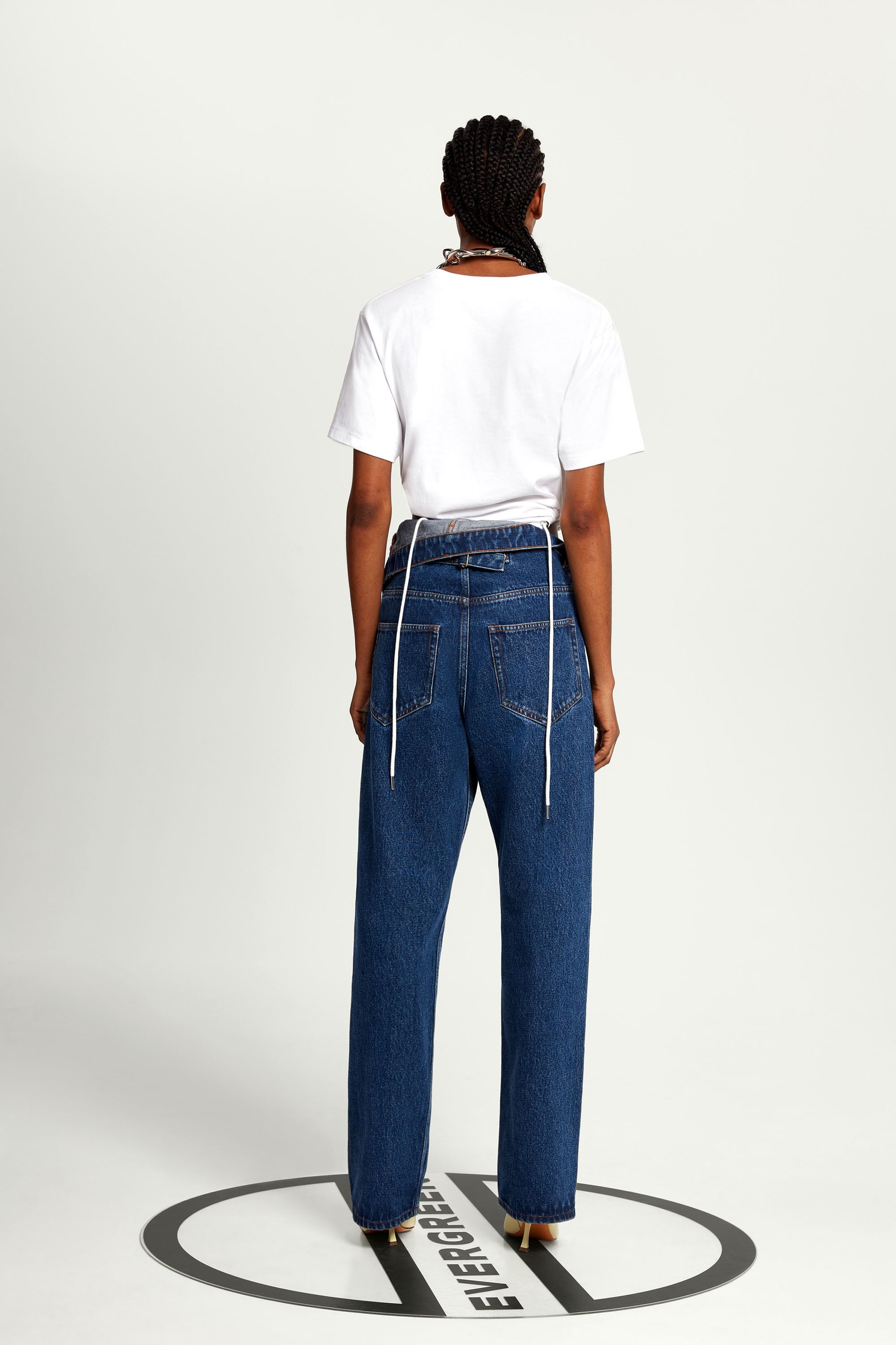 Classic Asymmetric Waist Jeans - 5