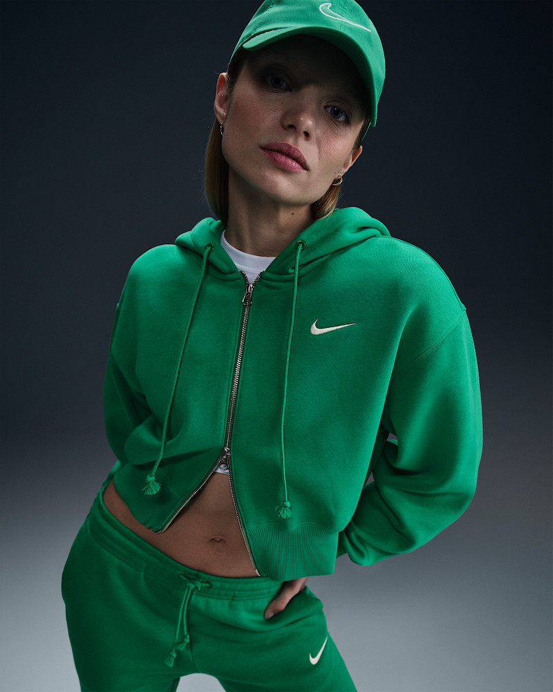 Nike Sportswear Phoenix Fleece Women's Loose Cropped Full-Zip Hoodie - 1