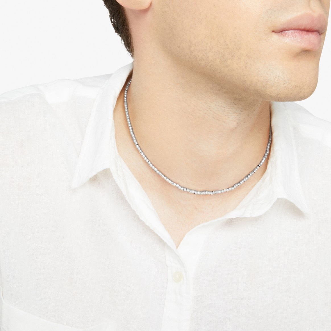 Silver Mini Granelli Necklace - 5