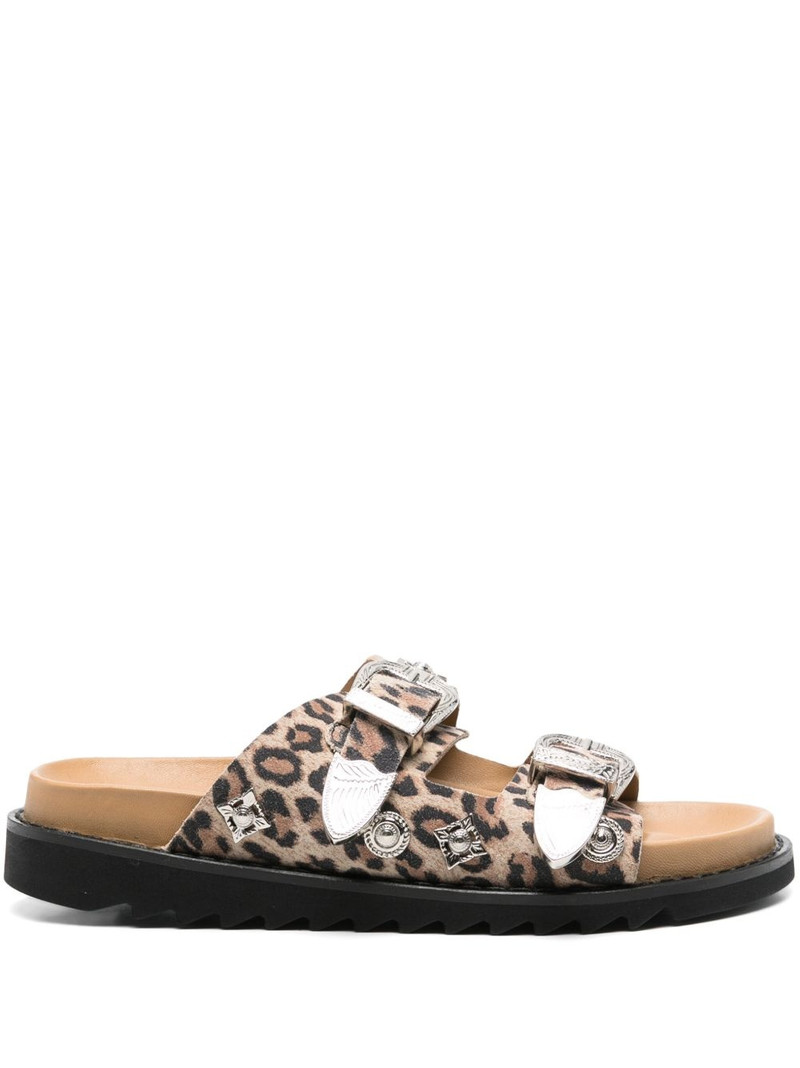 leopard-print flat sandals 1