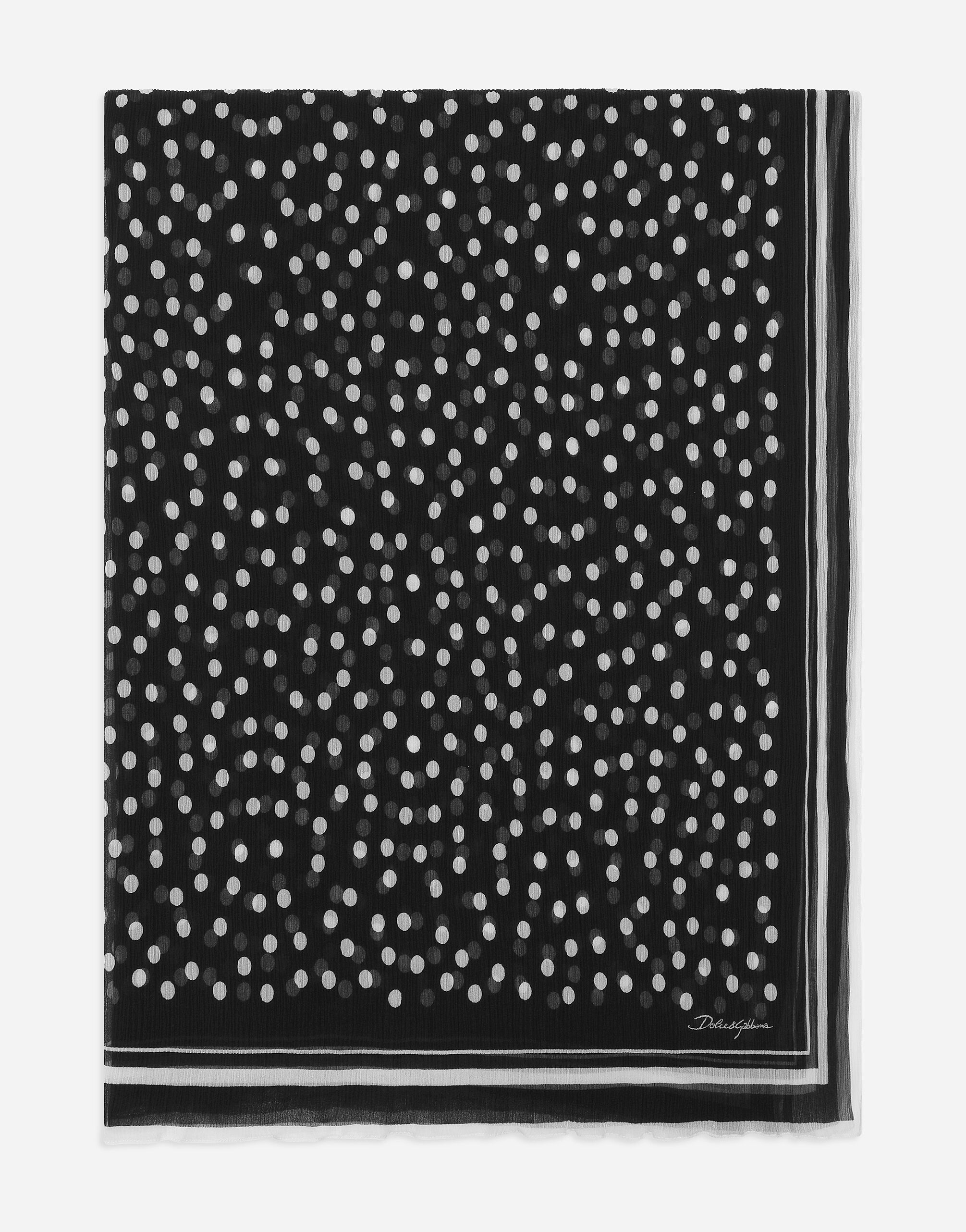Polka-dot silk scarf (120x200) - 2