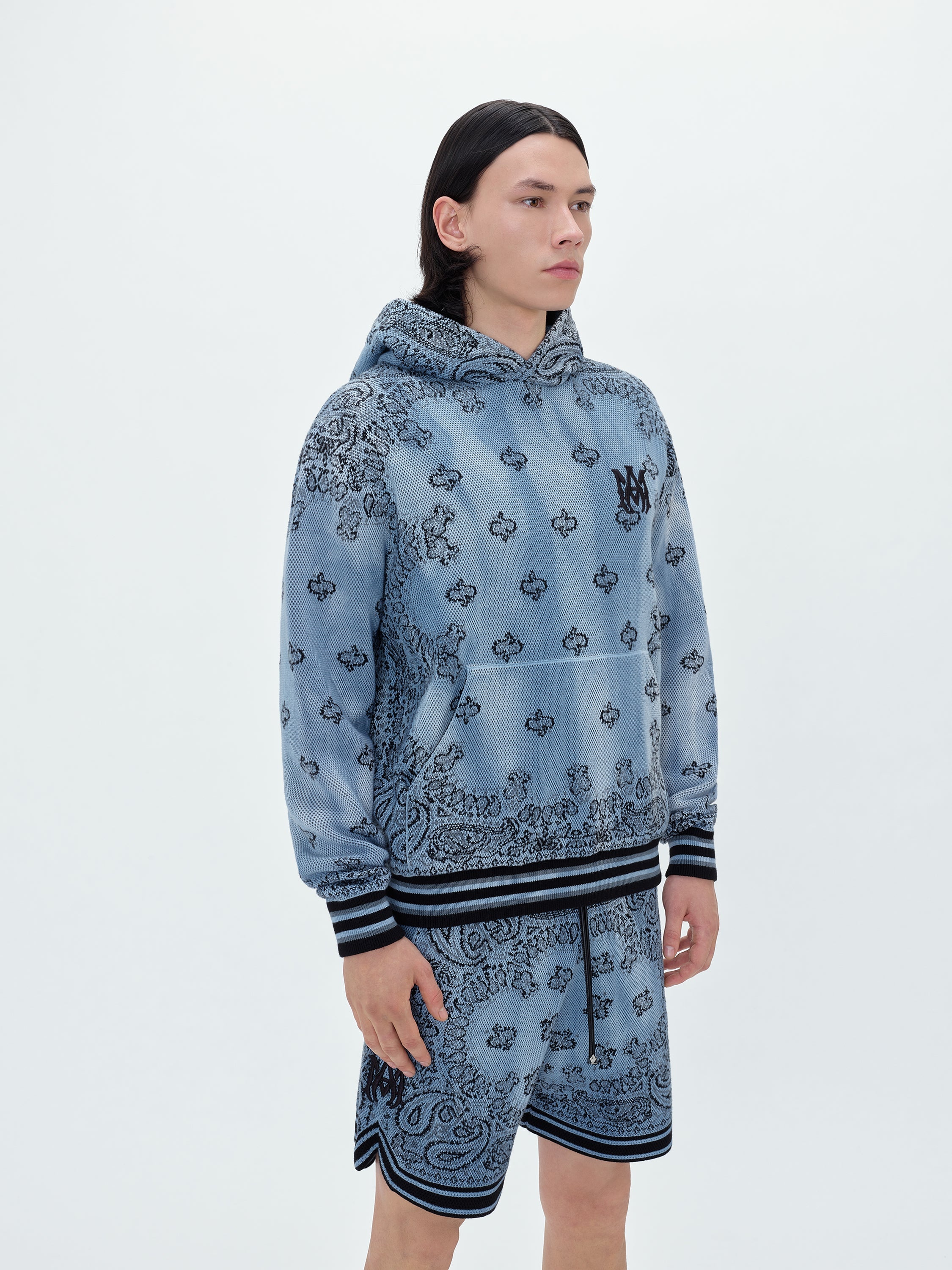 AMIRI Blue Bandana Basketball Hoodie Amiri