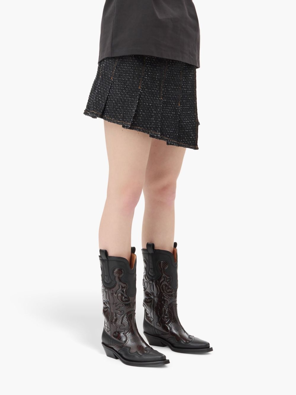 wrap denim mini skirt - 5