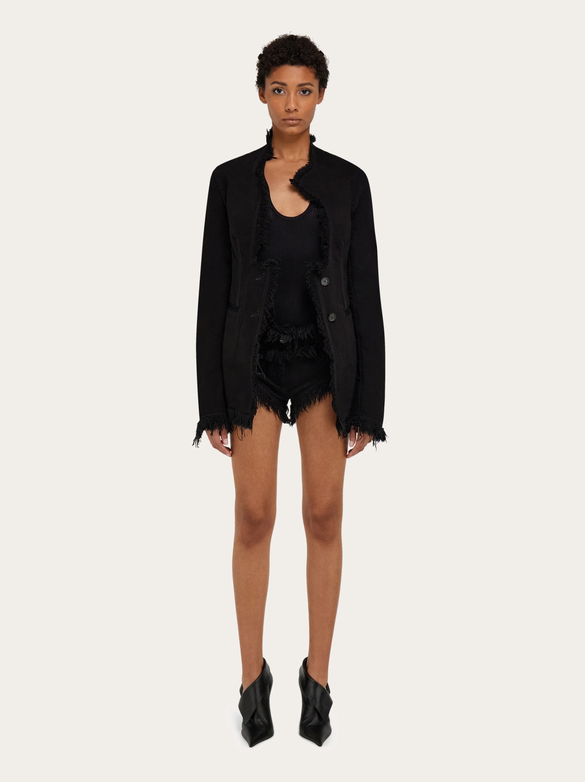 Cotton blazer with fringe detail - 7