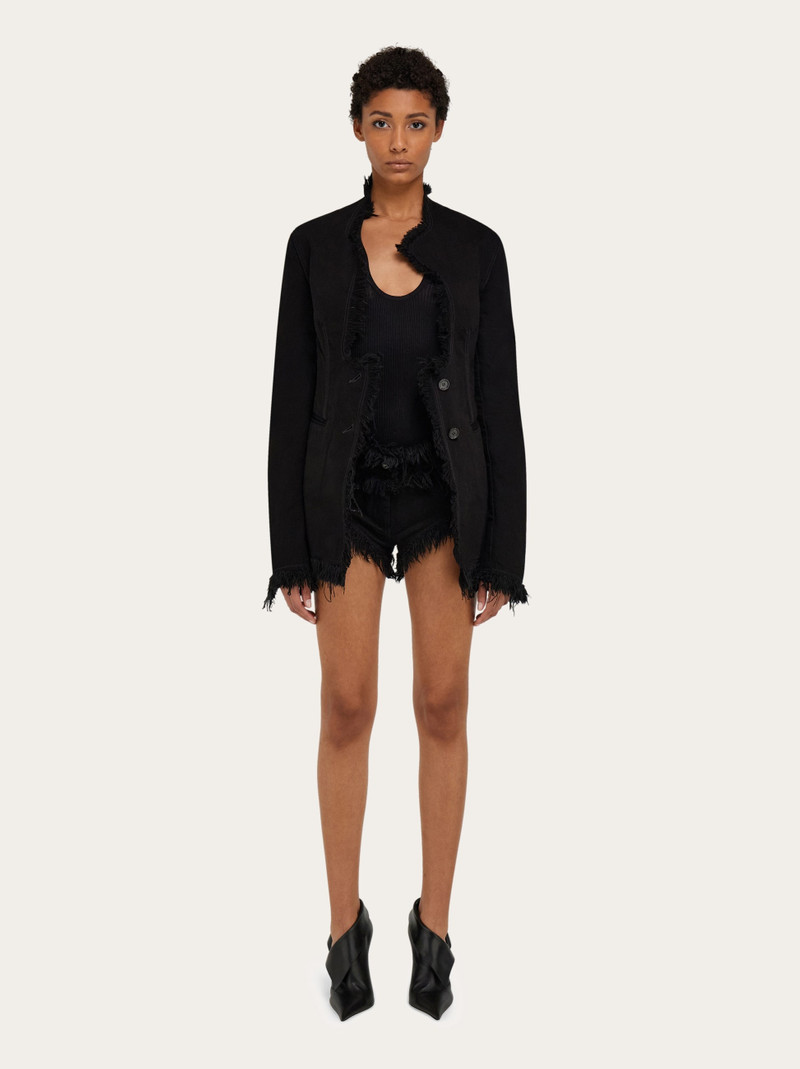 Cotton blazer with fringe detail 7