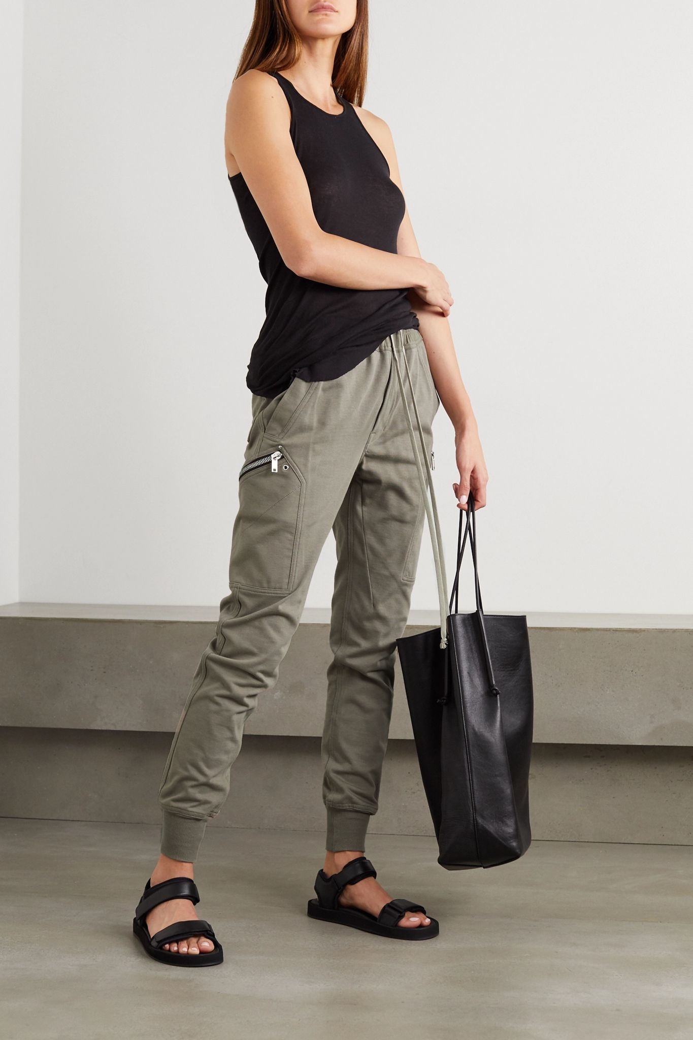 Stretch-cotton jersey track pants  - 2