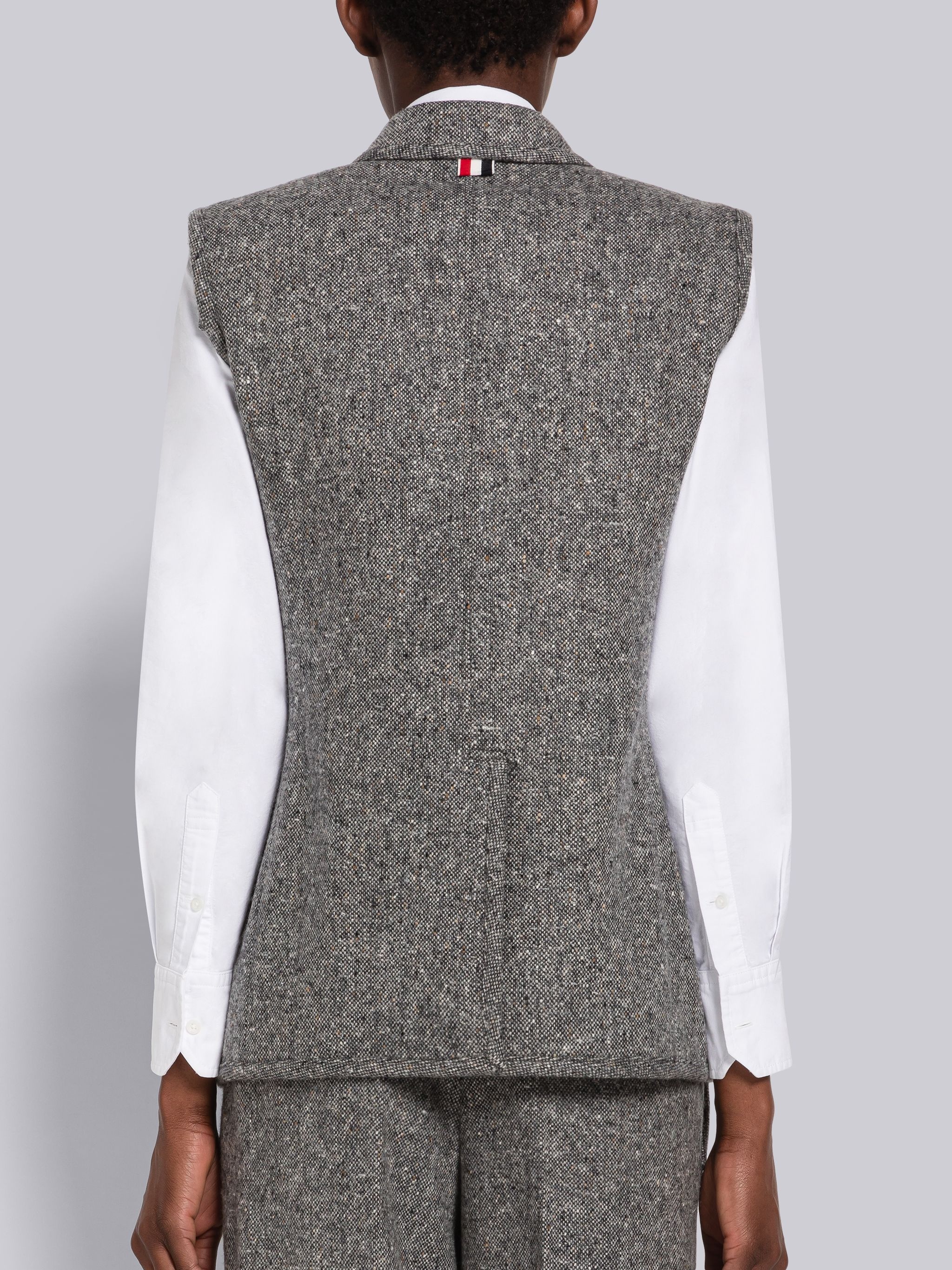 Donegal Wool Sleeveless Double Breasted Sack Sport Coat - 3