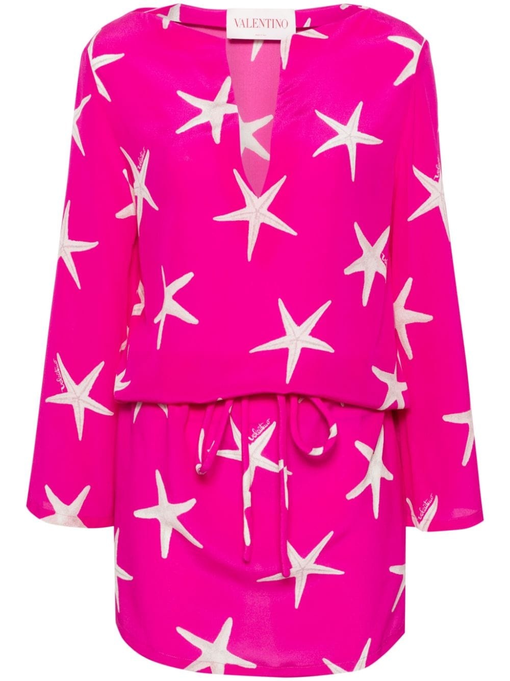 ワンピース VALENTINO PRINTED CREPE VALENTINO GARAVANI ESCAPE MINI DRESS Valentino Garavani Escape Mini Dress in White | Lyst