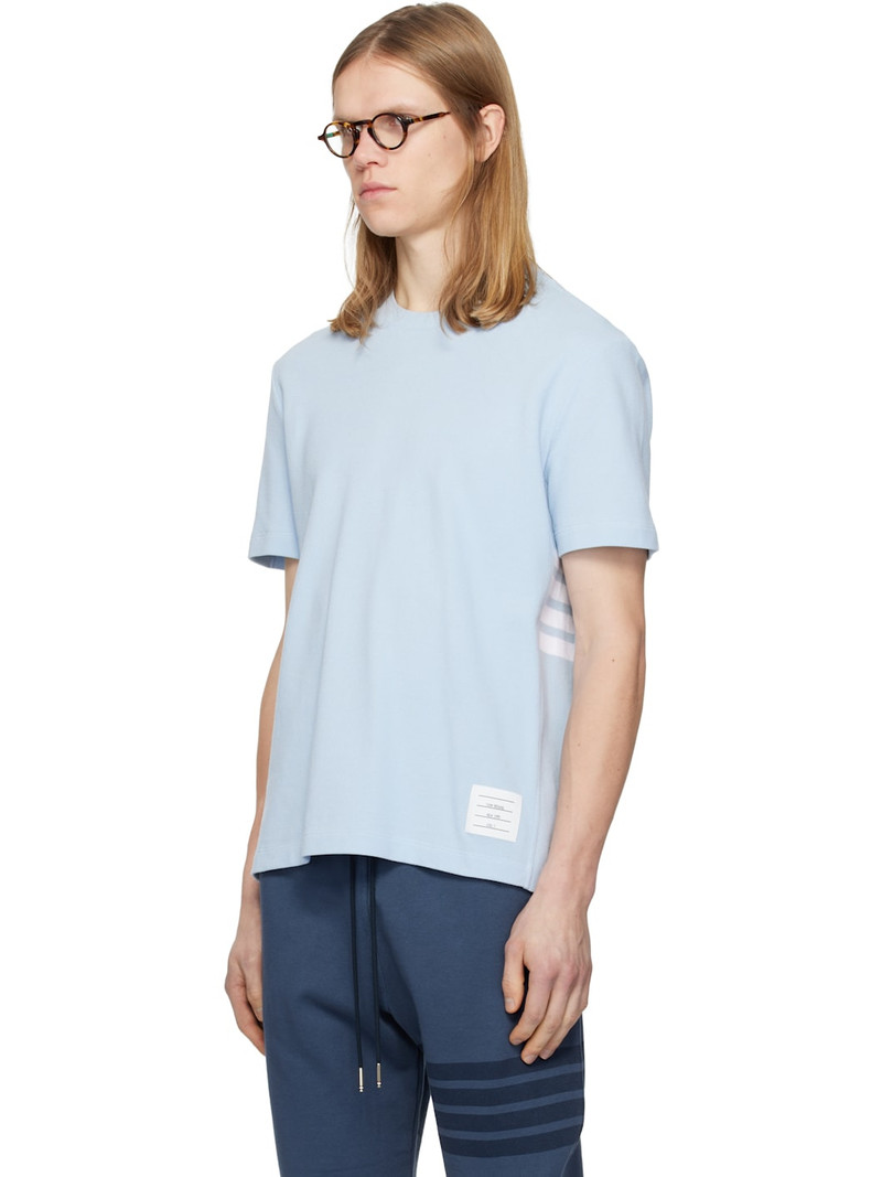 Thom Browne Blue Classic Pique 4-Bar T-shirt outlook
