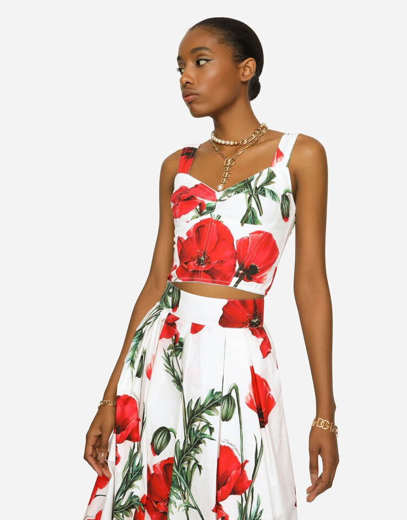 Poppy-print poplin corset 4