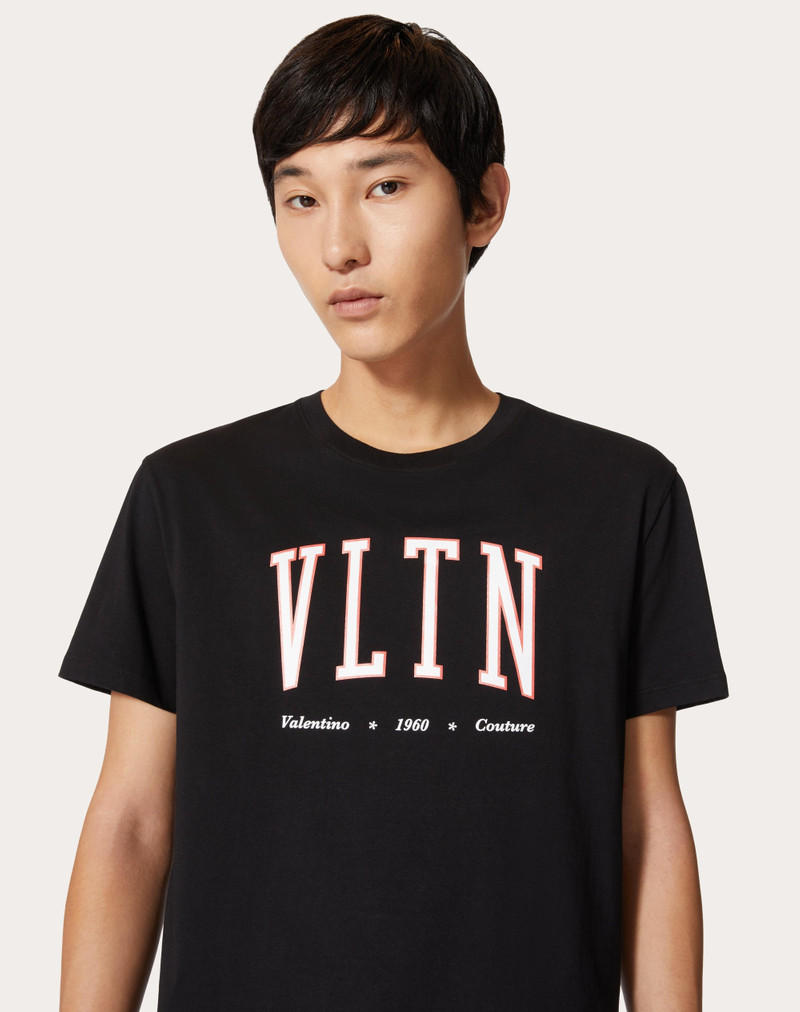 COTTON CREWNECK T-SHIRT WITH VLTN PRINT 5