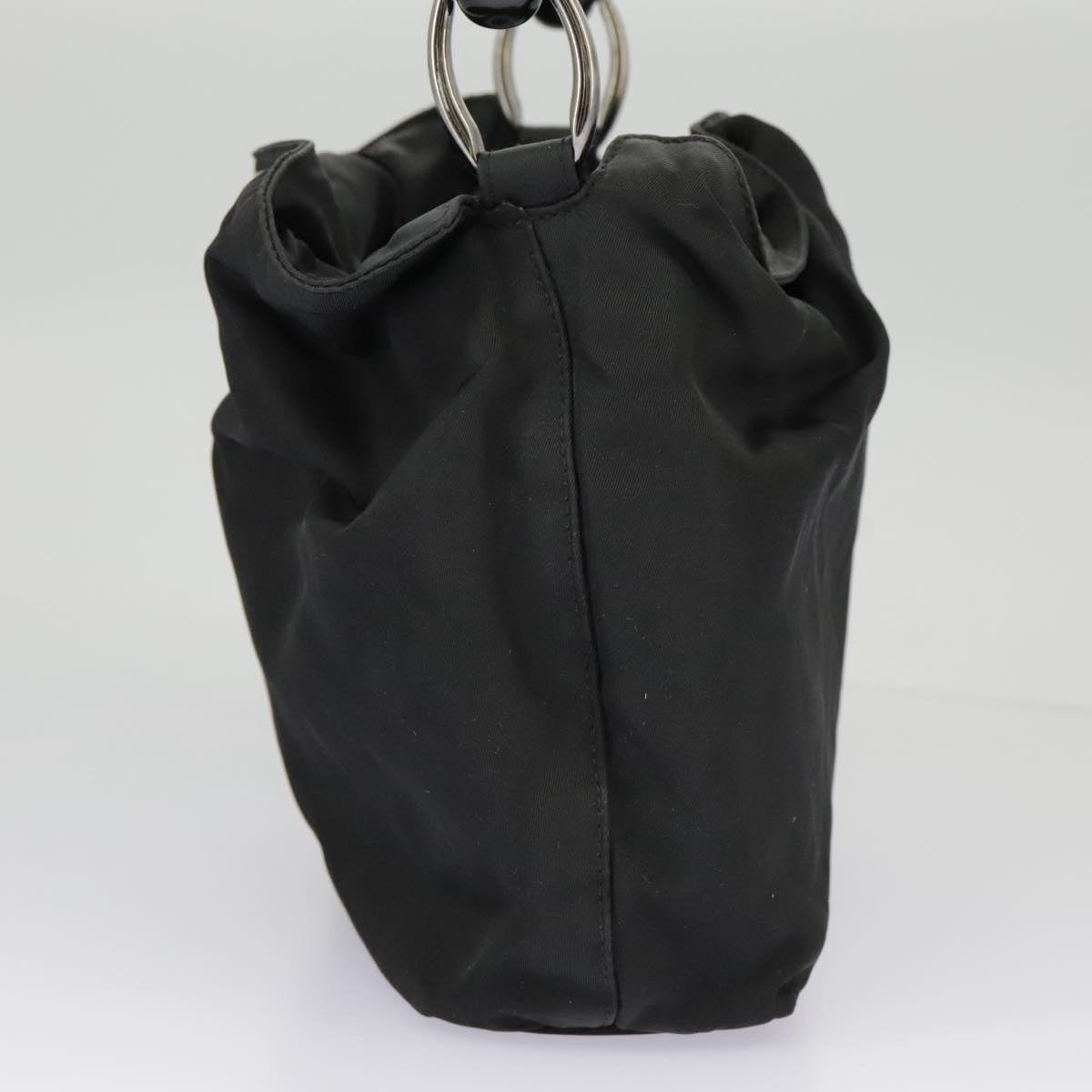 DIOR Hand Bag Nylon Black Silver - 4