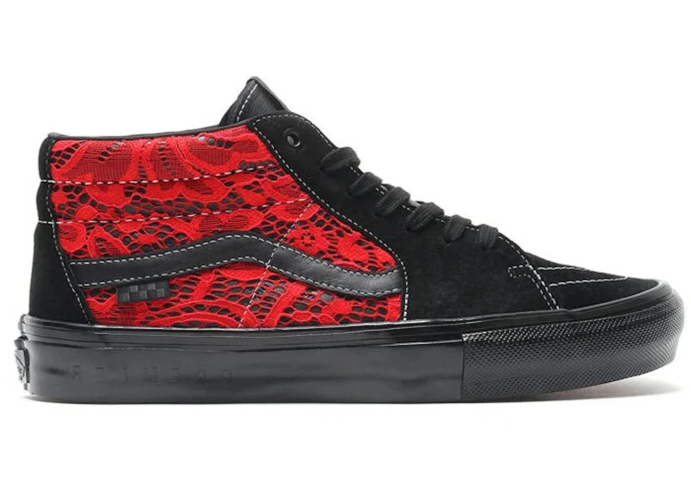 Vans Sk8 Grosso Mid Premier Black Red Lace - 1