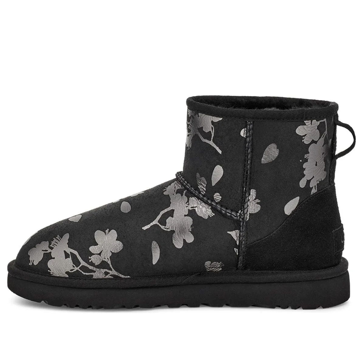 (WMNS) UGG Classic Mini Floral Foil Fleece Lined Black 1118163-BLK - 1