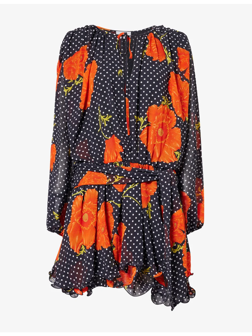 Ella Poppy-Print Woven Mini Dress - 1
