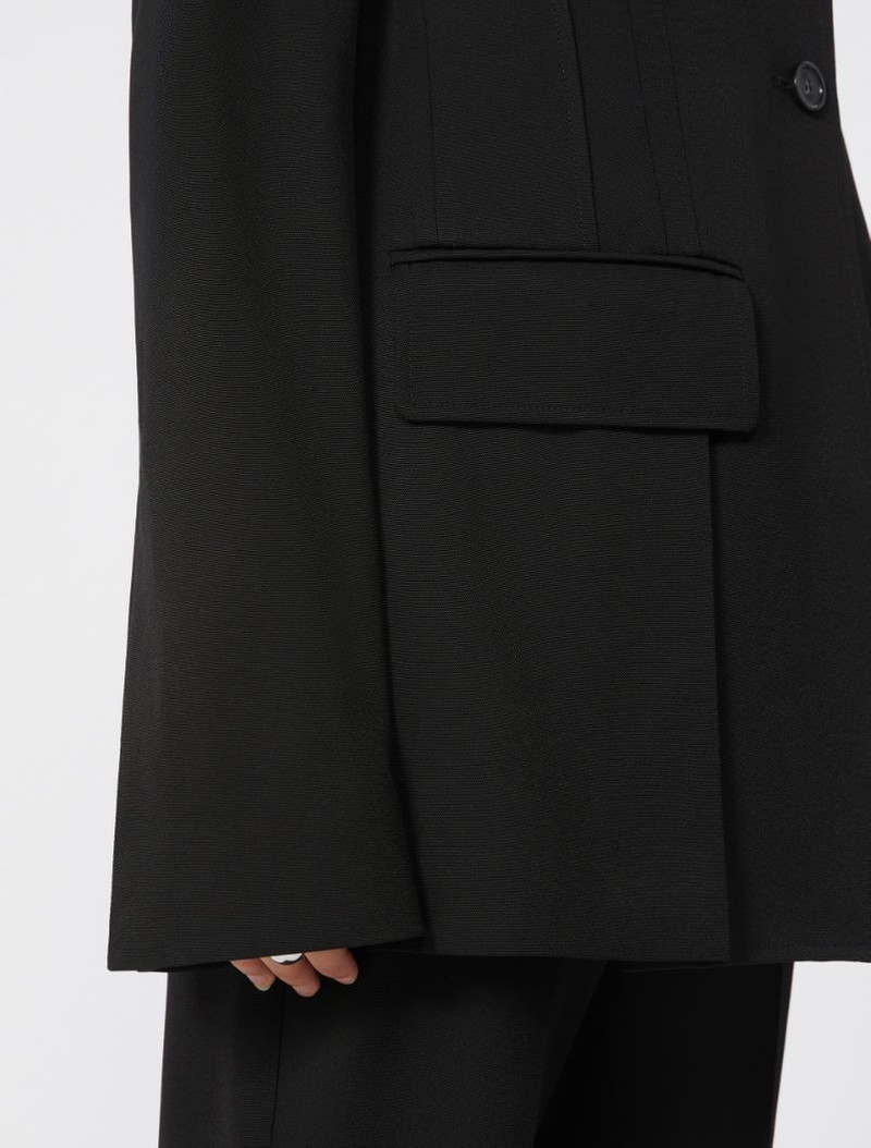 Slim-fit double-dart blazer - black 6