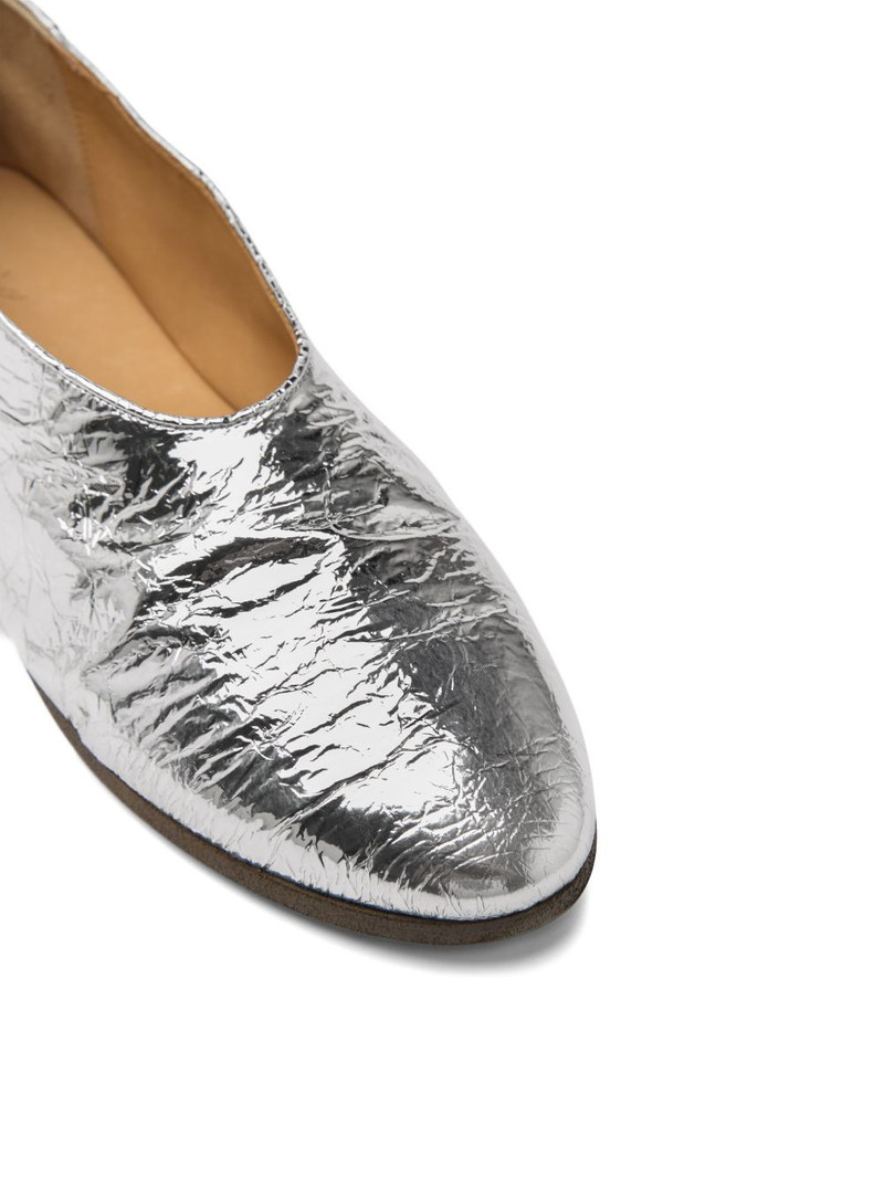metallic leather ballet flats 4
