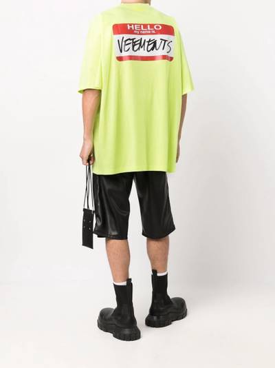 VETEMENTS Name Tag-print cotton T-shirt outlook