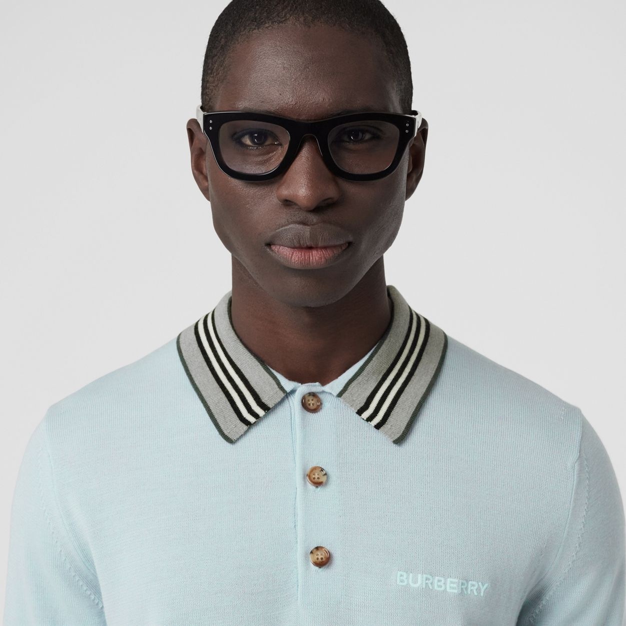 Icon Stripe Detail Wool Polo Shirt - 3