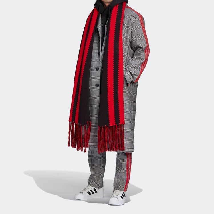 adidas originals x 424 Trench Coat Crossover Gray Plaid Long Windbreaker Gray FS6235 - 7