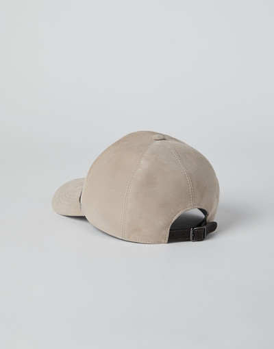 Brunello Cucinelli Suede baseball cap with shiny trim outlook